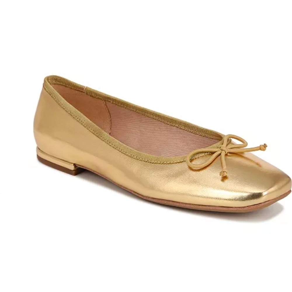 Franco Sarto 'Abigail' Ballet Flats Gold Womens 8 NEW NIB